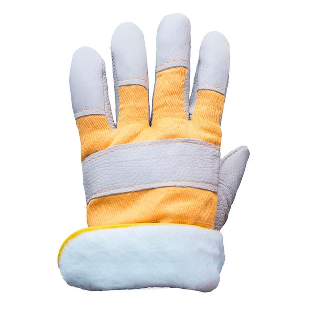 Перчатки кожаные (иск.) комбинированные утепл. (синтепон)