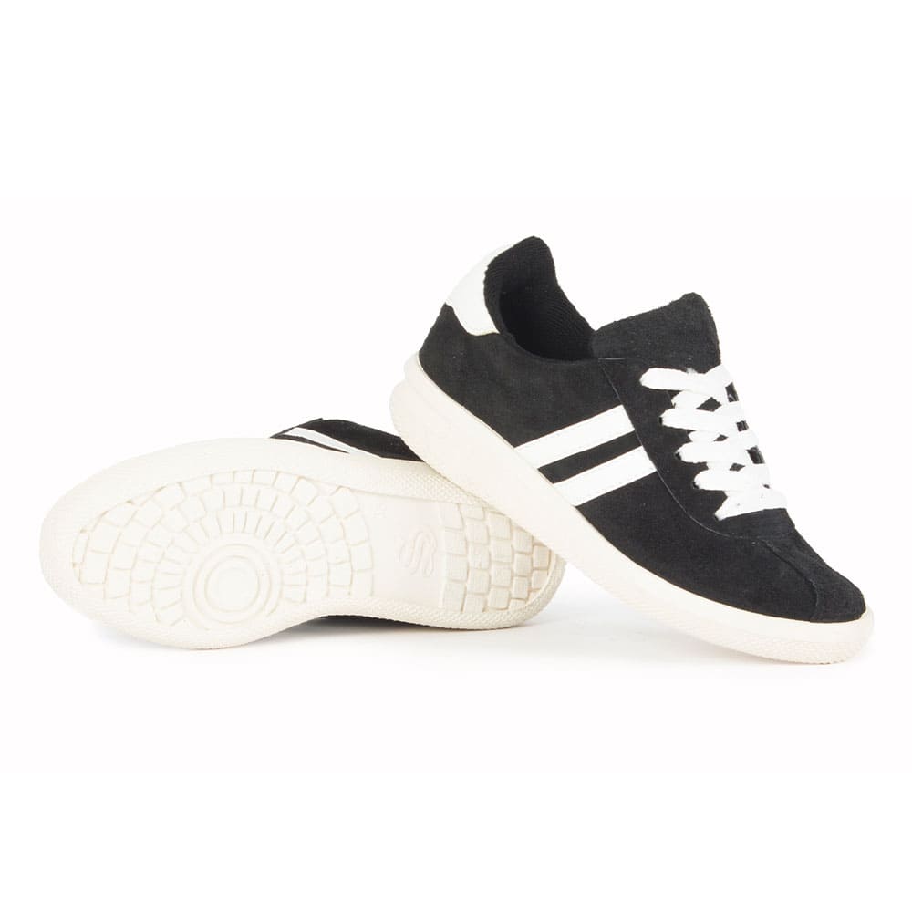 Кроссовки нат.замша ПВХ, черный/белый