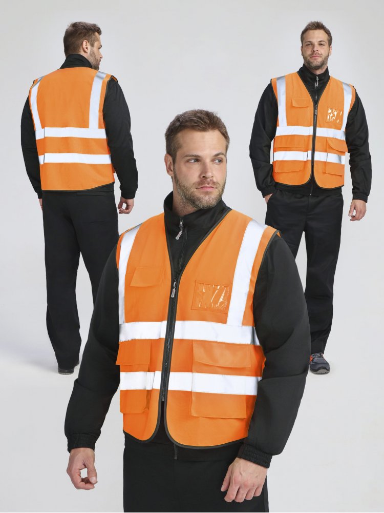 Жилет сигнальный ProfLineLeader СОП-4 (тк.Полиэфир,130), оранжевый