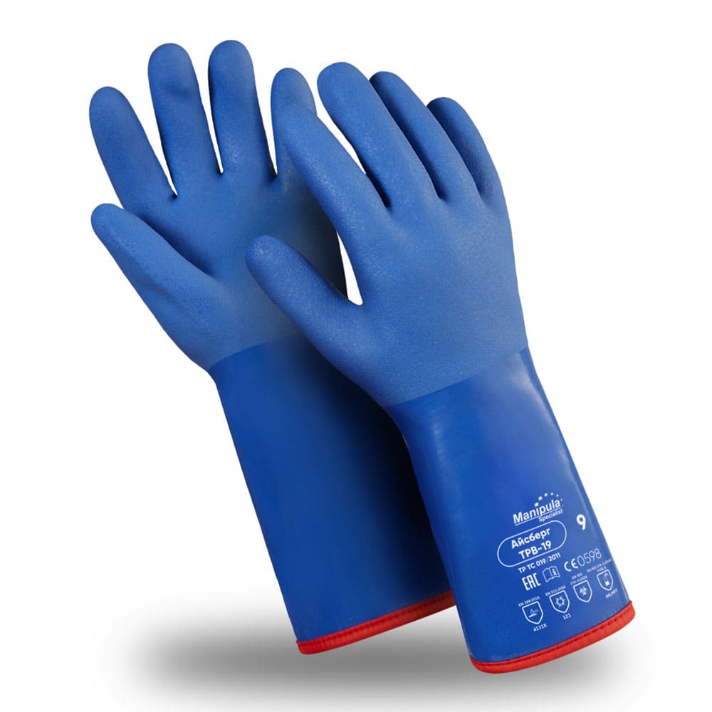 Перчатки Manipula Specialist® Айсберг (хлопок/акриловый мех+ПВХ), ТРВ-19/WG-788