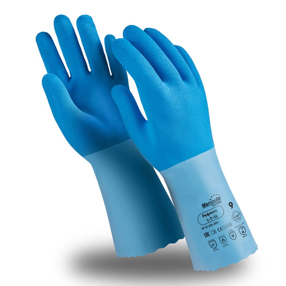 Перчатки Manipula Specialist® Рефлекс (интерлок+латекс 1,4мм), L-T-16/CG-949