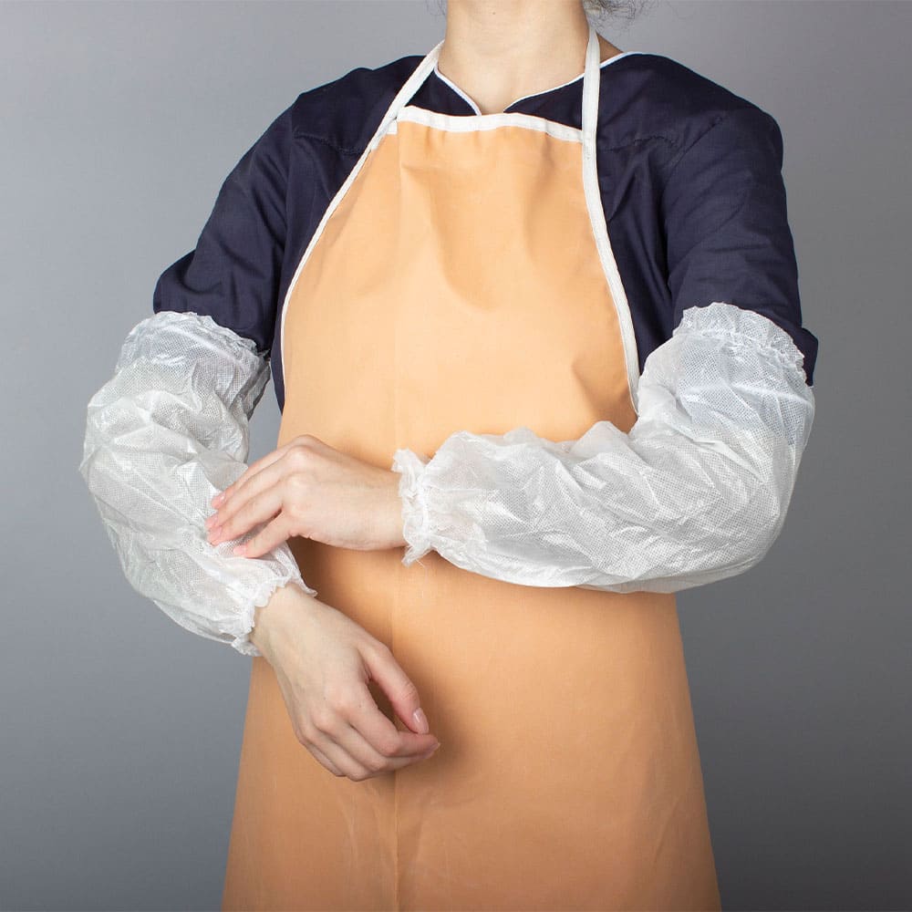 Нарукавники из спанбонда ламинированные 60гр (40х20), белый  (20 шт)