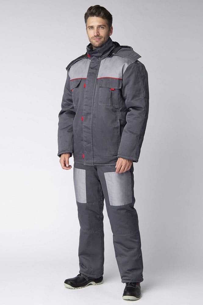 Костюм зимний Фаворит-2 (тк.Смесовая,210) п/к, т.серый/св.серый