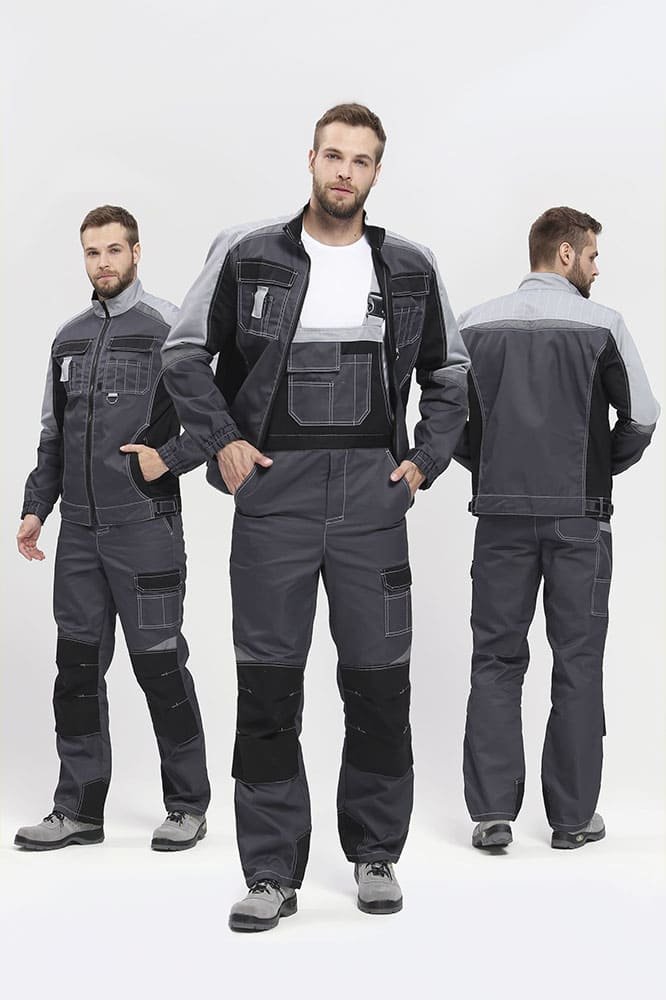 Костюм Формула (тк.Смесовая,240) п/к, т.серый/св.серый/черный