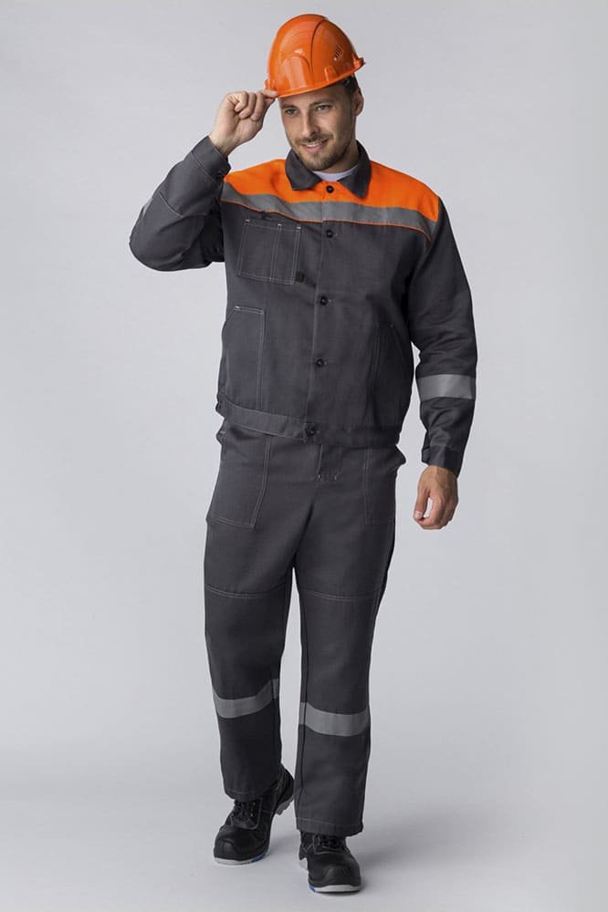 Костюм Легион-1 СОП (тк.Смесовая,210) брюки, т.серый/оранжевый