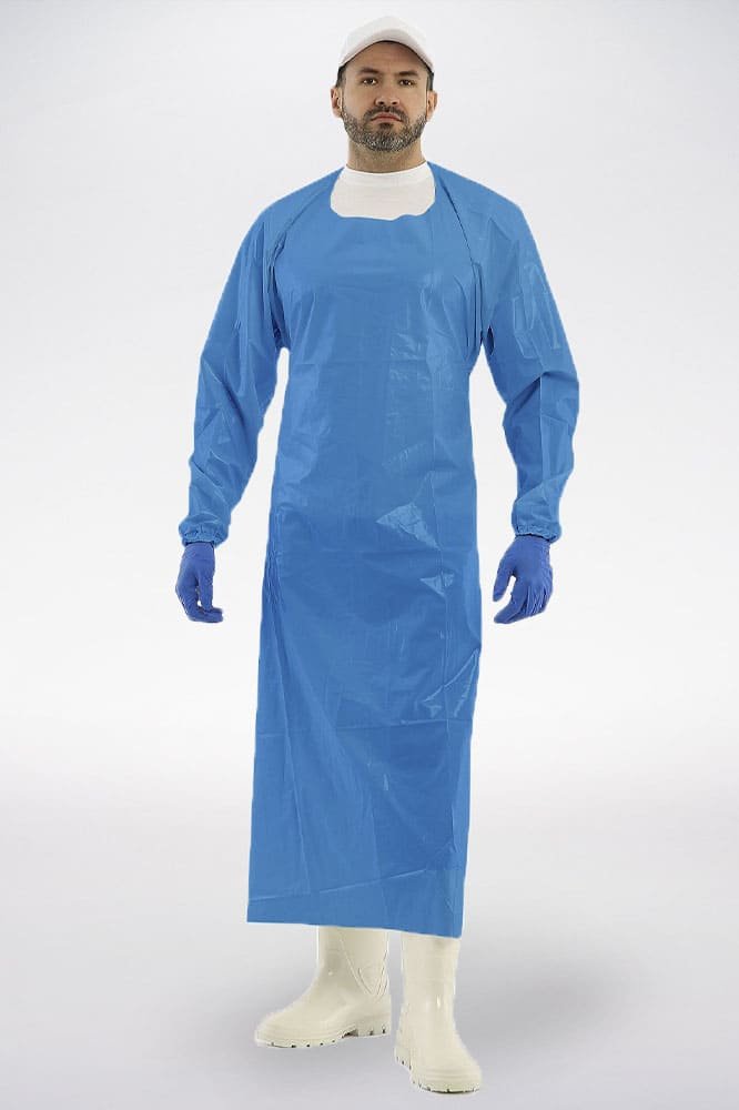Фартук ЛАРИСАН КОМБО полиуретановый с рукавами (90х140) синий (ФАР015)