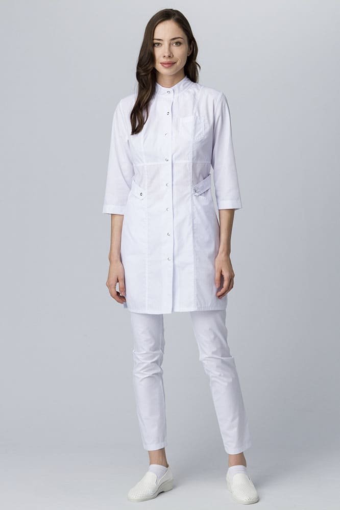 Халат женский Симпл-001 (тк.Смесовая,120) MedLine, белый
