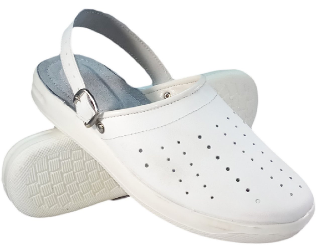 Сабо мужские нат.кожа ПУ, белый