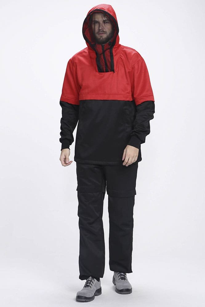 Костюм мужской Защита (тк.Смесовая,240), красный/черный