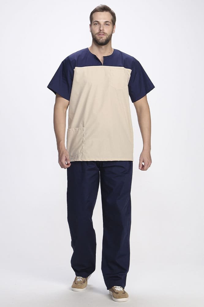 Костюм мужской Стоматолог (тк.ТиСи), т.синий/бежевый