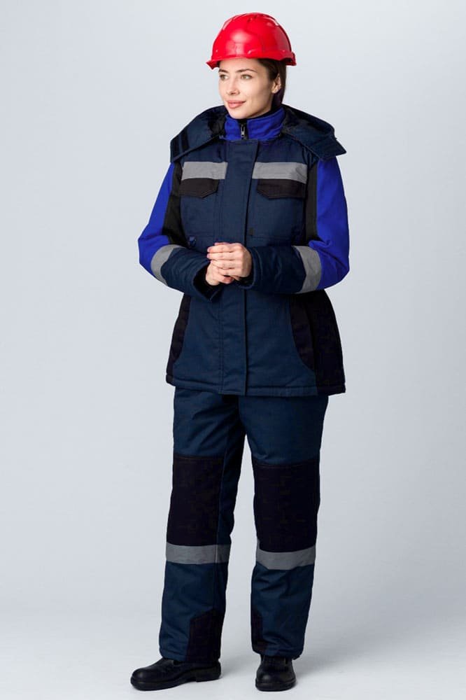 Костюм зимний женский Фаворит-Мега IMP (тк.Смесовая,240) п/к, т.синий/черный/васильковый