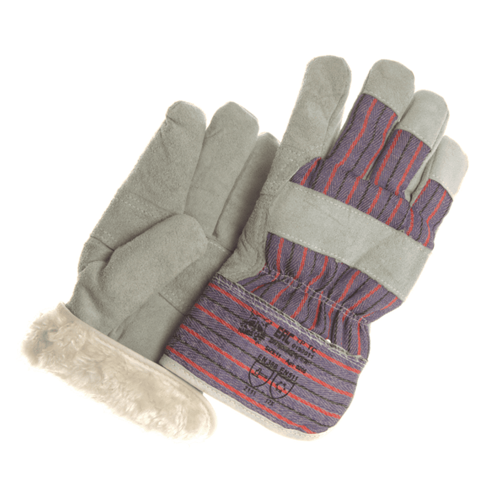 Перчатки спилковые комбинированные утепл.(иск.мех)