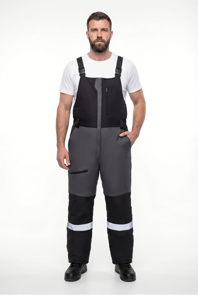 Полукомбинезон зимний ProfLineSpecialist (тк.Мембрана,180), серый/черный
