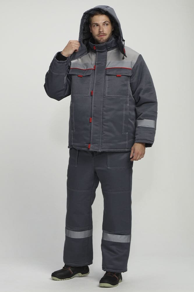 Костюм зимний Фаворит-2 NEW (тк.Смесовая,210) п/к, т.серый/св.серый