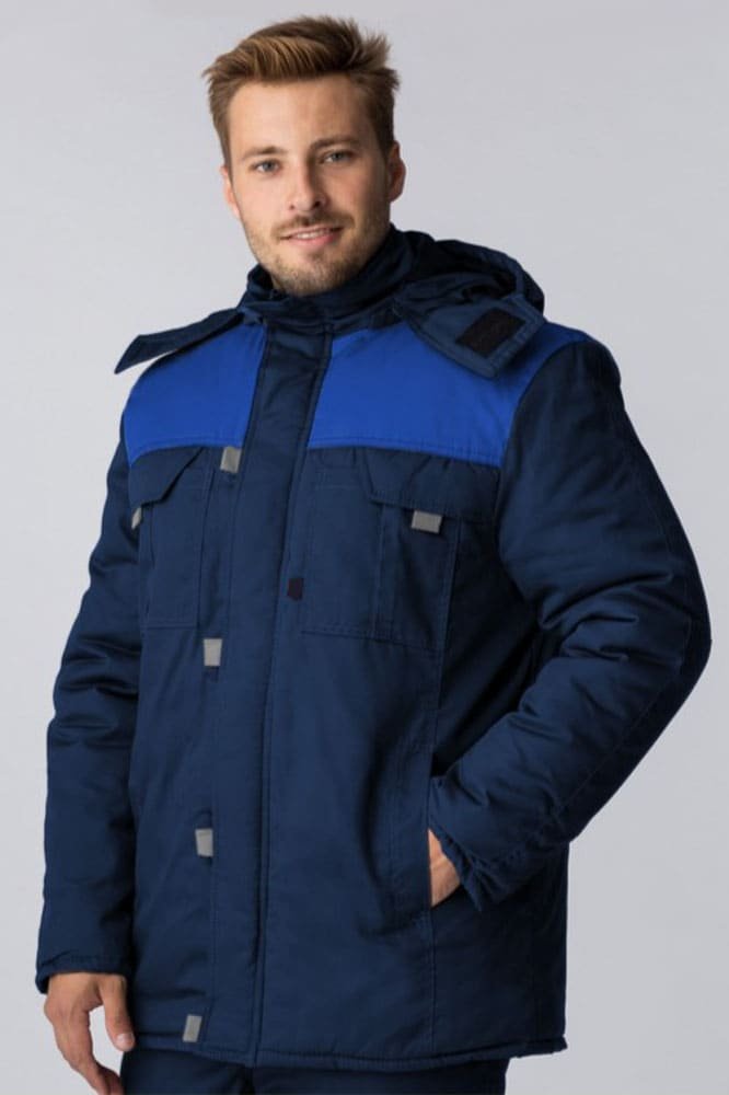 Куртка зимняя Фаворит (тк.Смесовая,240), т.синий/васильковый/серый