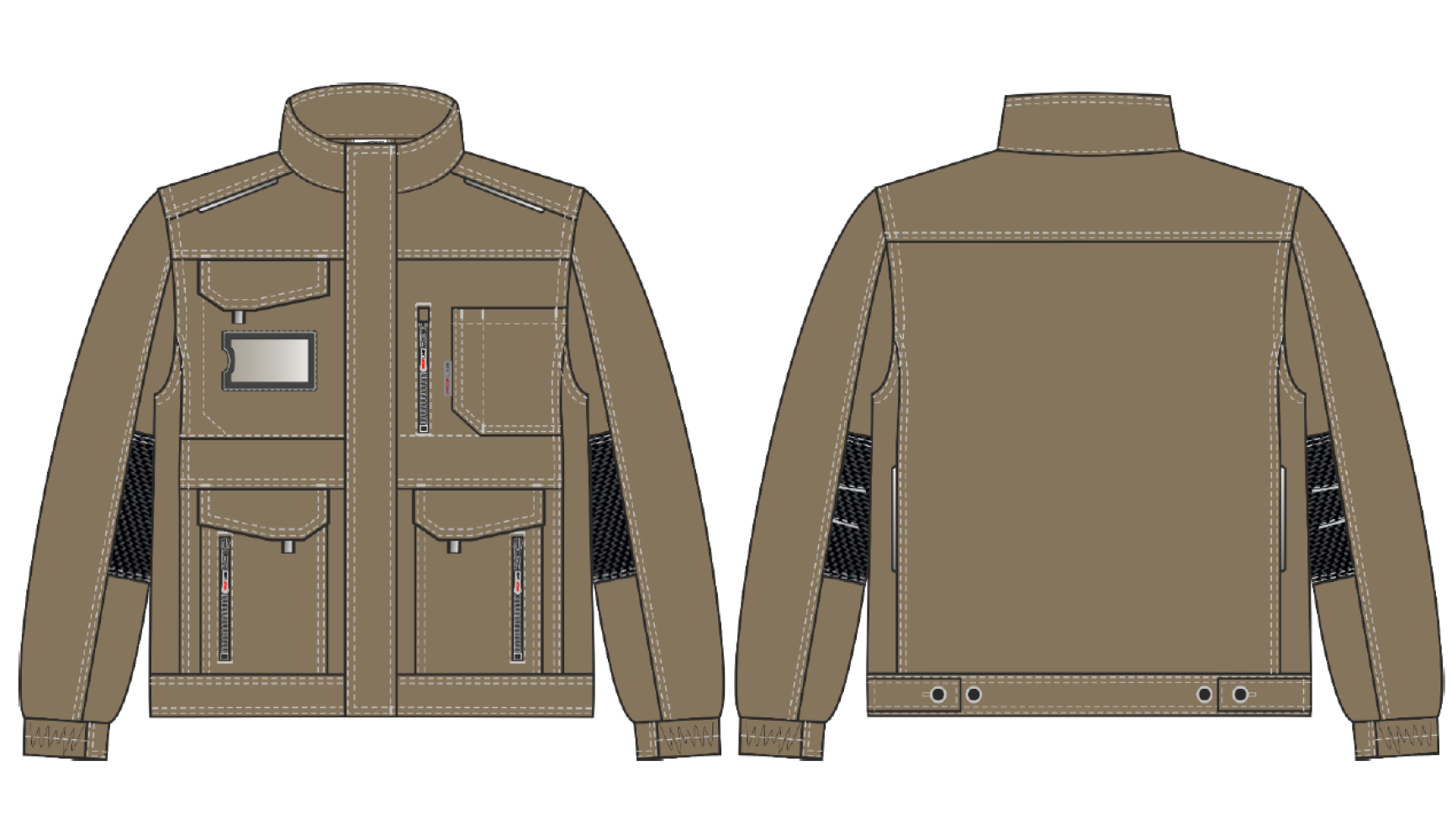 Куртка ProfLineSpecialist (тк.РипСтоп,240), коричневый/черный