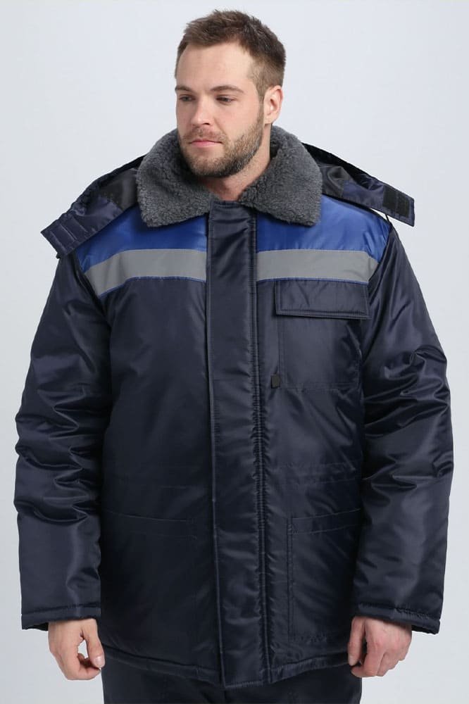 Куртка зимняя Бригада NEW (тк.Оксфорд), т.синий/васильковый