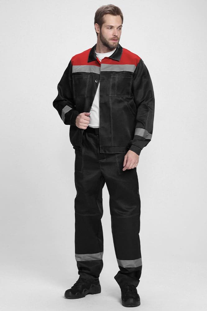 Костюм Легион-1 СОП (тк.Смесовая,210) брюки, черный/красный