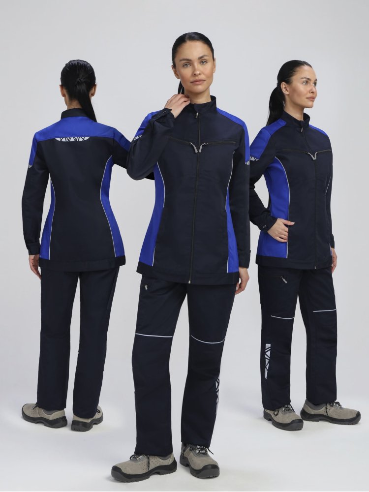 Костюм женский ProfLineSpecialist-1 (тк.Смесовая,240) брюки, т.синий/васильковый