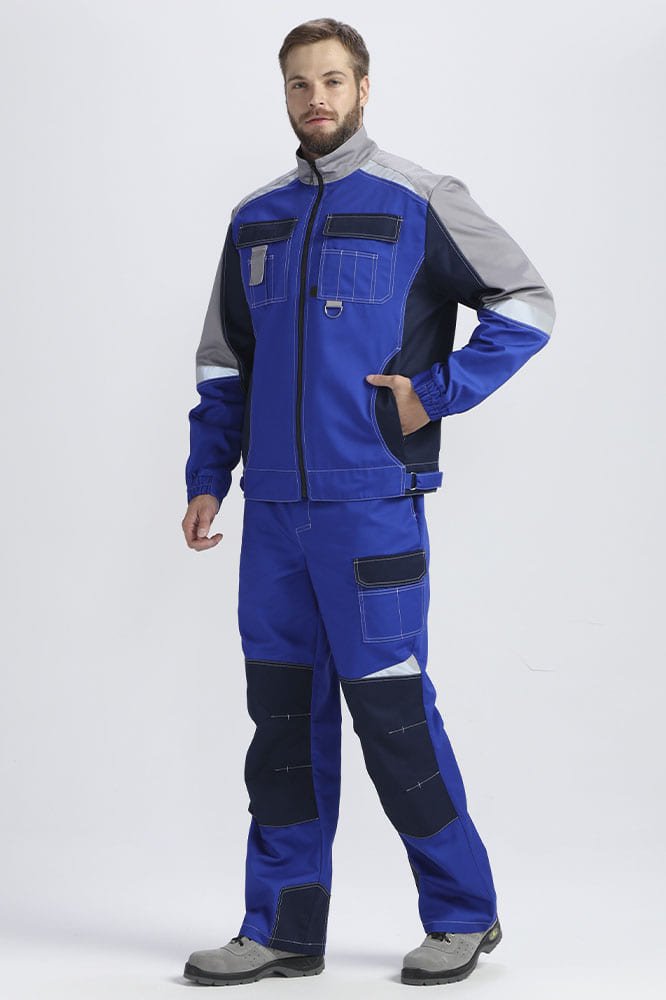 Костюм Формула (тк.Смесовая,240) брюки, васильковый/т.синий/серый