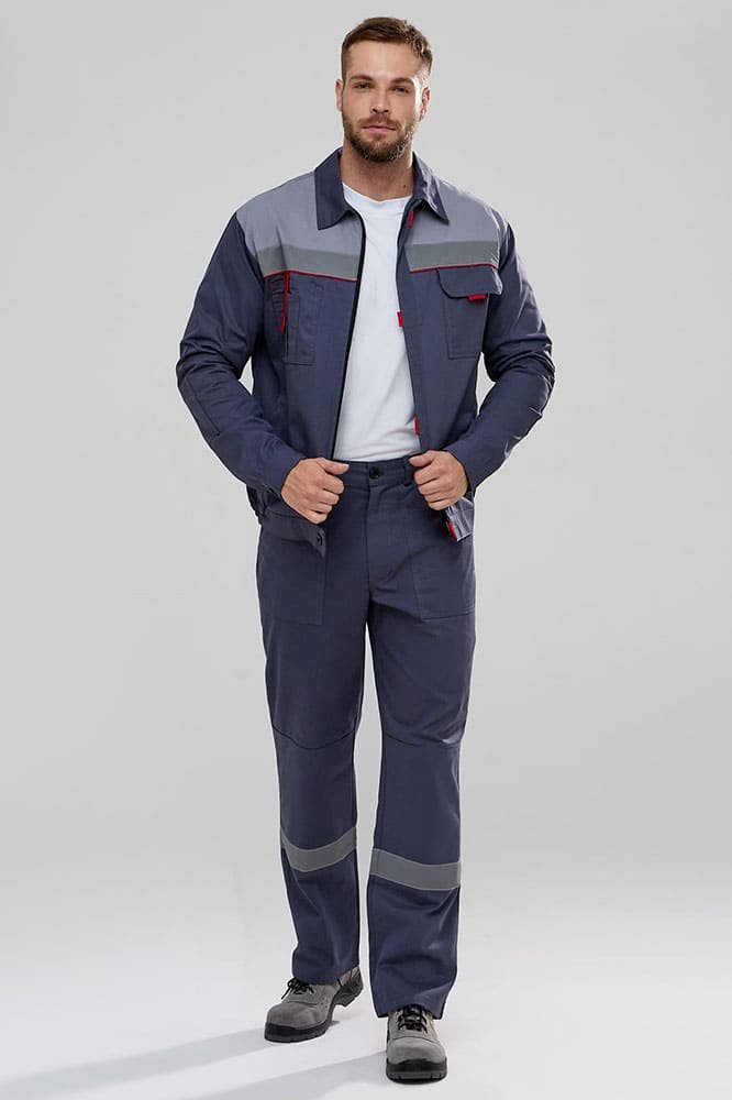 Костюм Флагман-Фаворит-1 СОП IMP (тк.Саржа,250) брюки, т.серый/св.серый