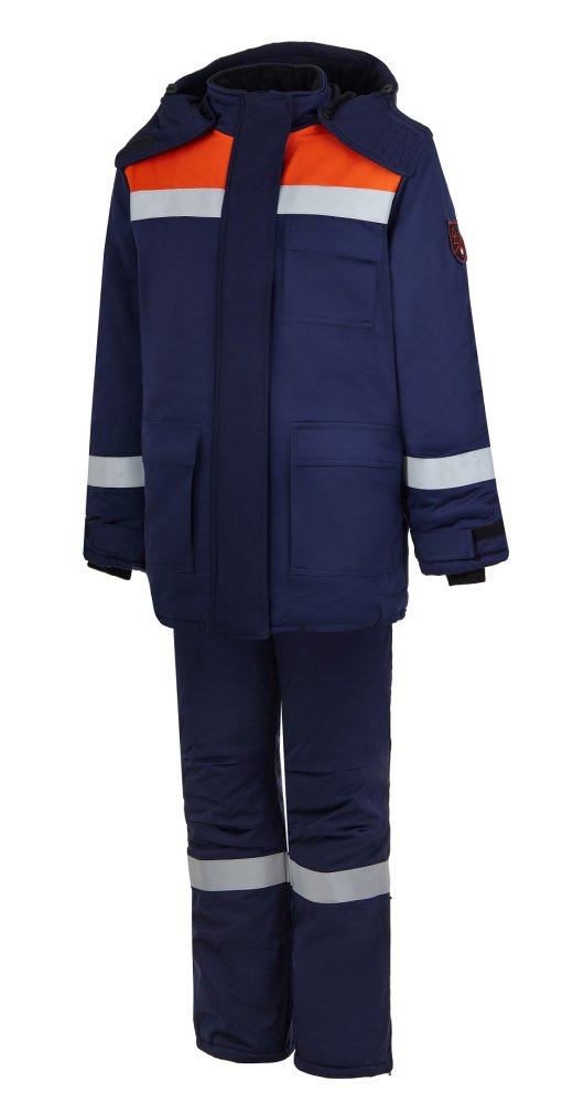Костюм зимний женский Энергия-Г (91,4 кал.), т.синий/оранжевый (куртка, брюки)