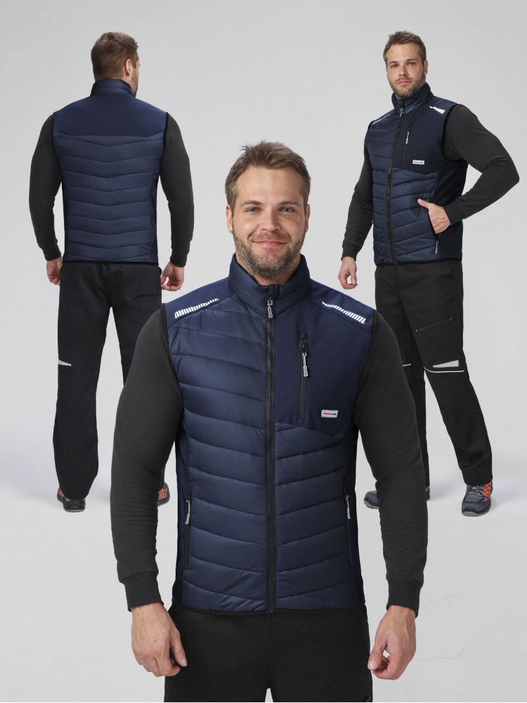 Жилет утепленный ProfLineLeader (тк.Нейлон/Софтшел), синий