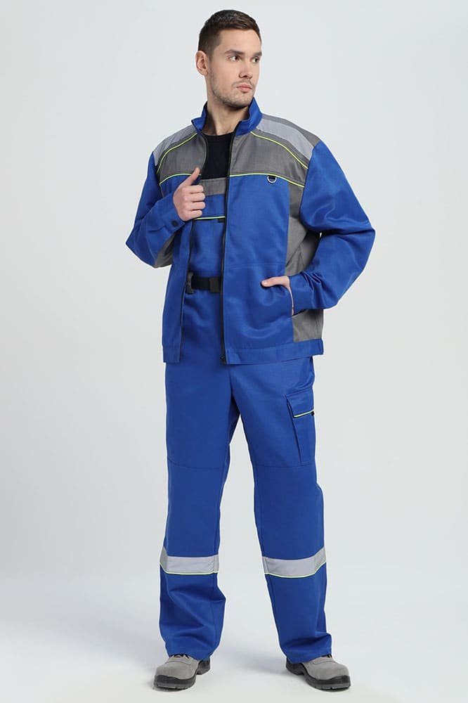 Костюм Практик-2 СОП CH (тк.Смесовая,210) п/к, васильковый/серый