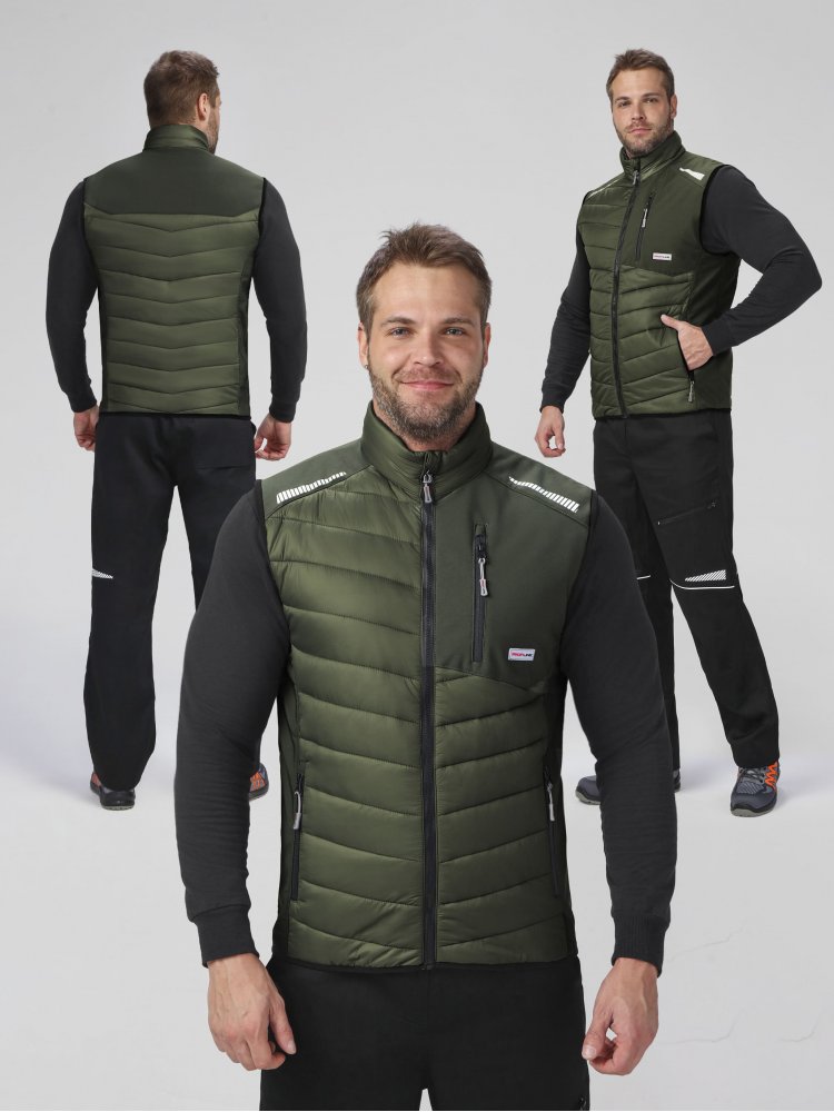 Жилет утепленный ProfLineLeader (тк.Нейлон/Софтшел), хаки