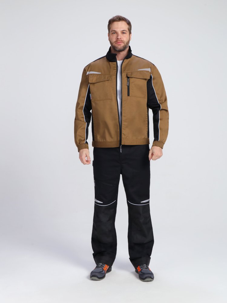 Костюм ProfLineSpecialist-1 (тк.Смесовая,240) брюки, бежевый/черный