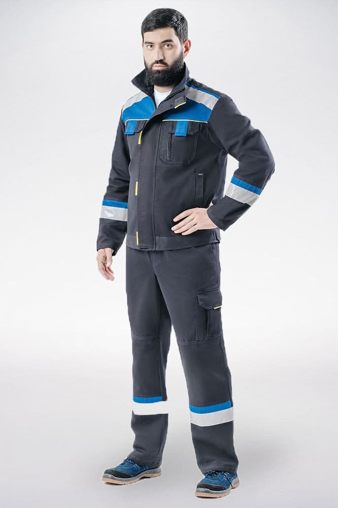 Костюм Бостон IMP (тк.Саржа,320) п/к, т.синий/васильковый