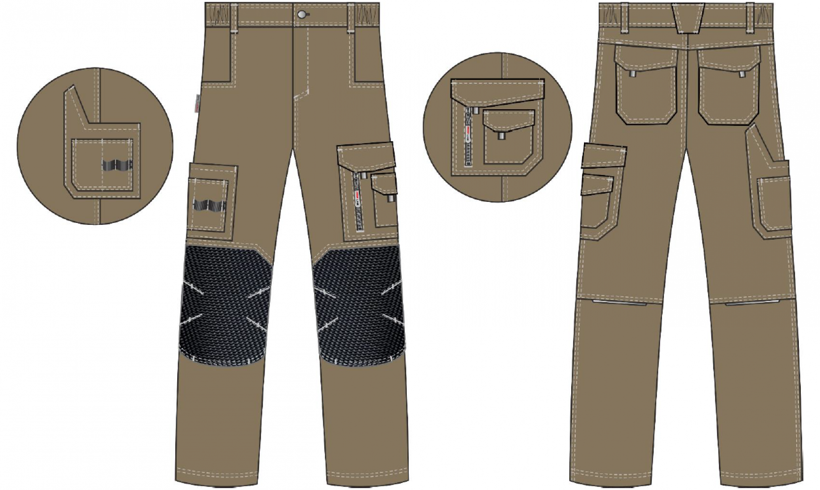 Брюки ProfLineSpecialist (тк.РипСтоп,240), коричневый/черный