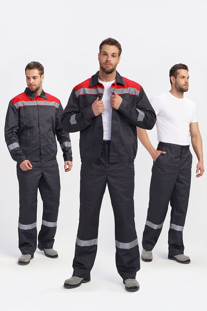 Костюм Легион Премиум-1 СОП CH (тк.Смесовая,240) брюки, т.серый/красный