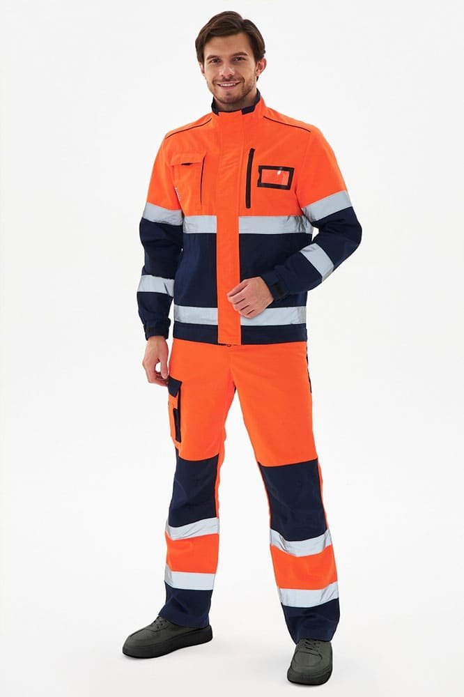 Костюм сигнальный ProfLine Specialist-2 (тк.Смесовая,240) п/к, оранжевый/т.синий