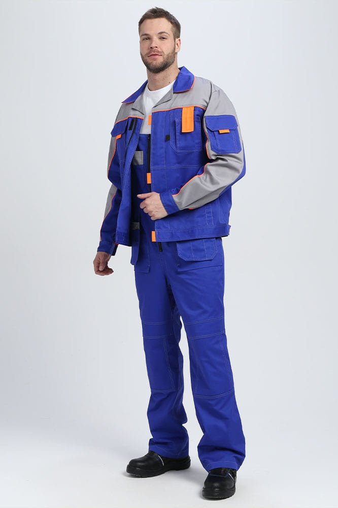 Костюм Союз-Профессионал-2 CH (тк.Смесовая,240) п/к, васильковый/св.серый/оранжевый