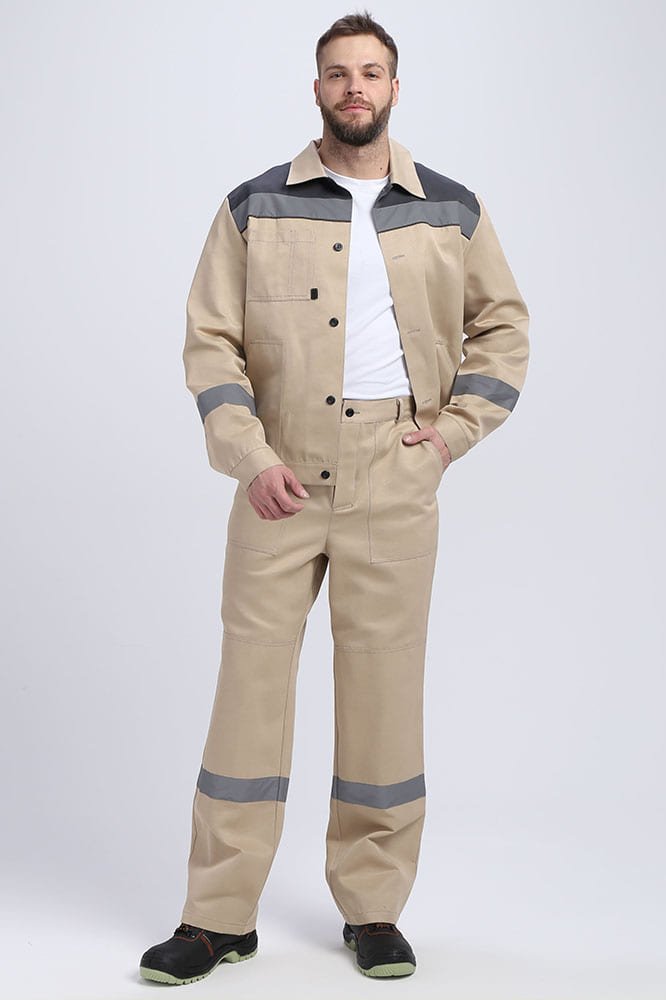 Костюм Легион-1 СОП (тк.Смесовая,210) брюки, бежевый/т.серый