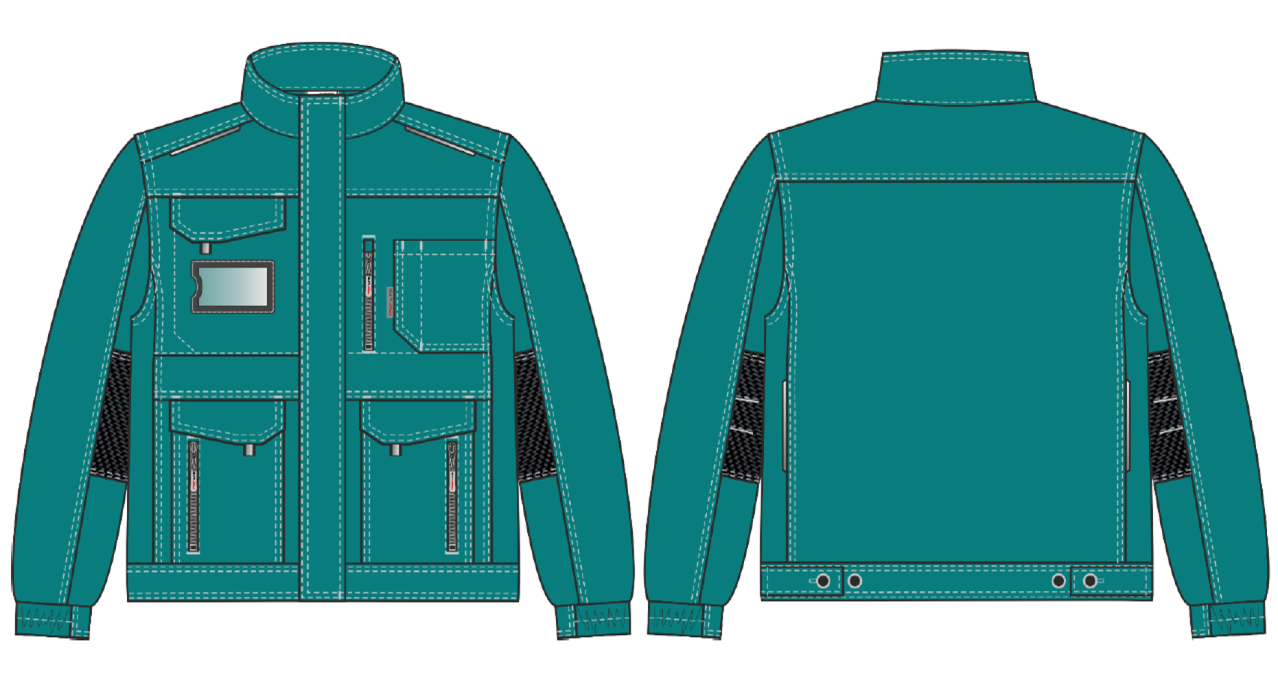 Куртка ProfLineSpecialist (тк.РипСтоп,240), циан/черный