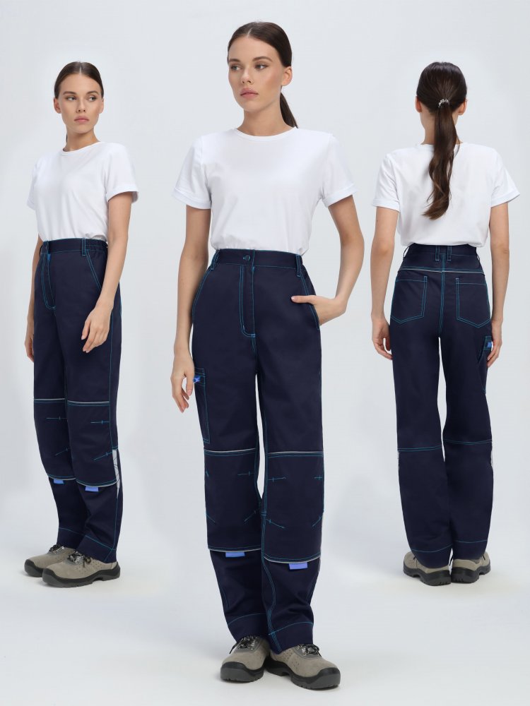 Брюки женские ProfLineSpecialist (тк.Смесовая,240), т.синий/васильковый