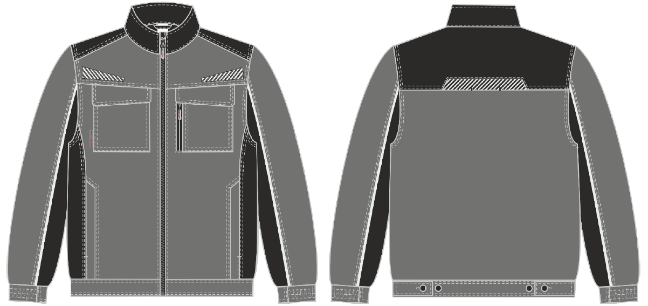 Куртка ProfLineSpecialist (тк.Смесовая,240), серый/черный