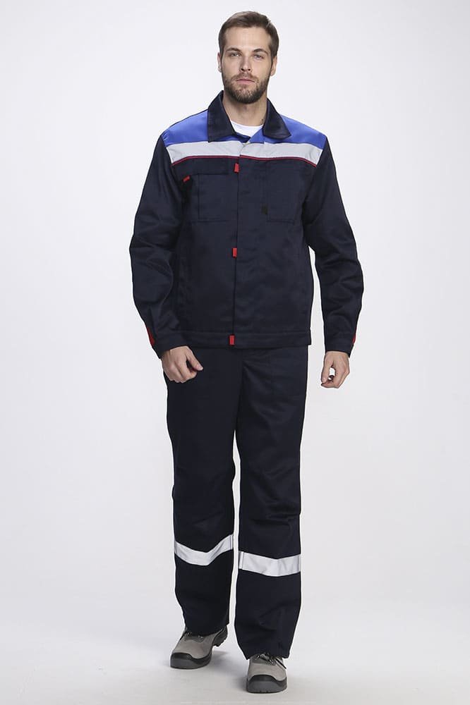 Костюм Фаворит-2 СОП усиленный IMP (тк.Смесовая,210) п/к, т.синий/васильковый/красный