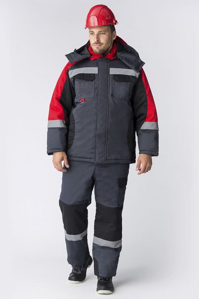 Костюм зимний Фаворит-Мега IMP (тк.Смесовая,240) п/к, серый/черный/красный