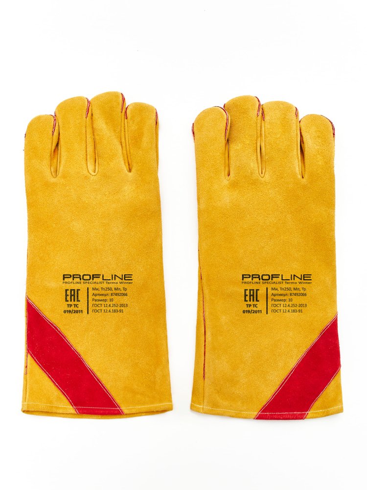 Перчатки (краги) спилковые утепленные термозащитные ProfLineLeader