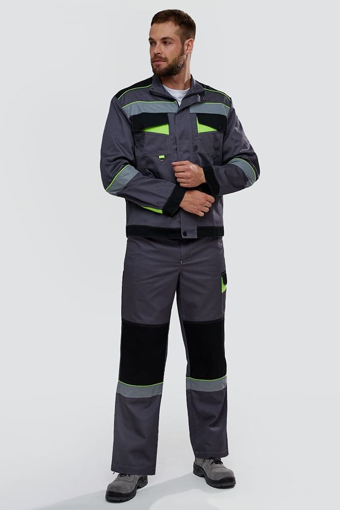 Костюм Ховард-1 IMP (тк.Смесовая,240) брюки, т.серый/черный/лимонный