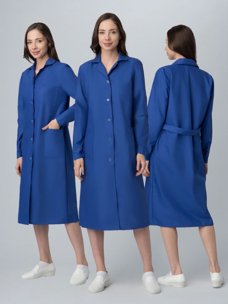 Халат женский База (тк.ТиСи), васильковый