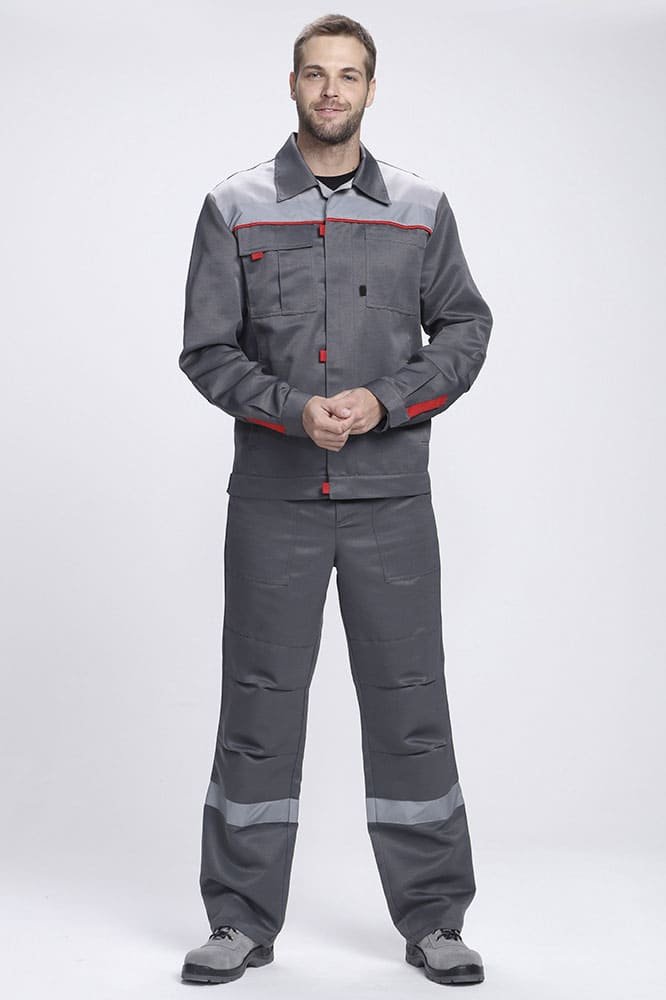 Костюм Фаворит-2 СОП усиленный IMP (тк.Смесовая,210) п/к, т.серый/серый/красный