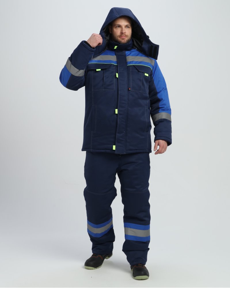 Костюм зимний Фаворит Ультра (тк.Смесовая,210) пк, т.синий/васильковый/лимонный