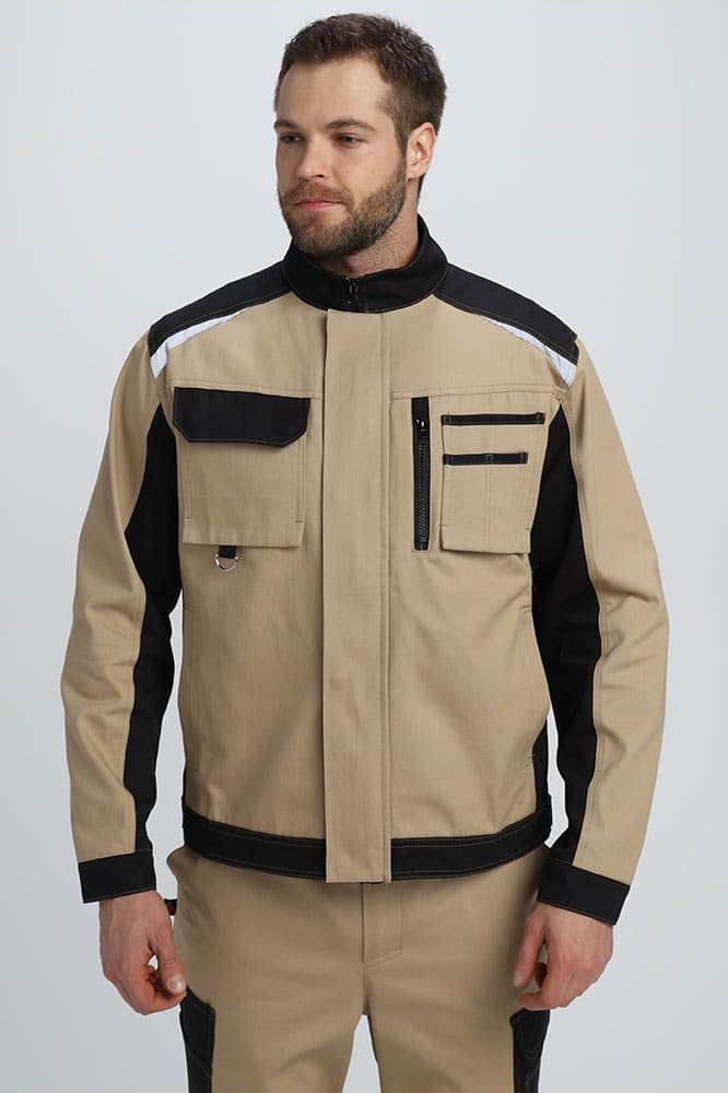 Куртка Милан CH (тк.Смесовая,260), бежевый/черный