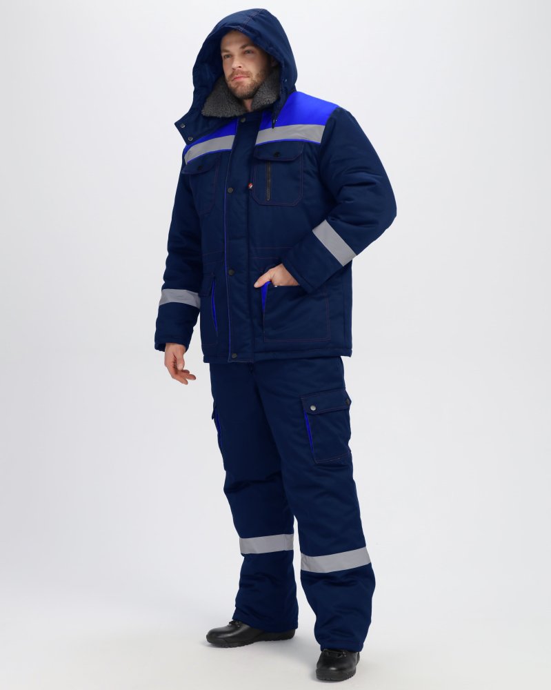 Костюм зимний Титан-Ультра (тк.Смесовая,240) п/к, т.синий/васильковый