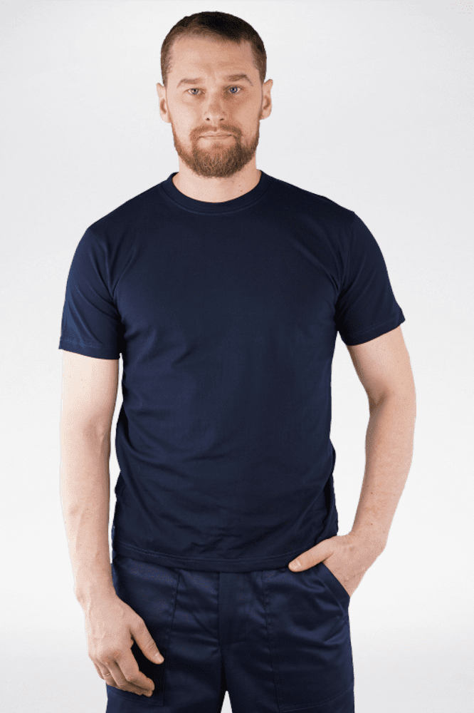 Футболка трикотажная, темно-синяя
