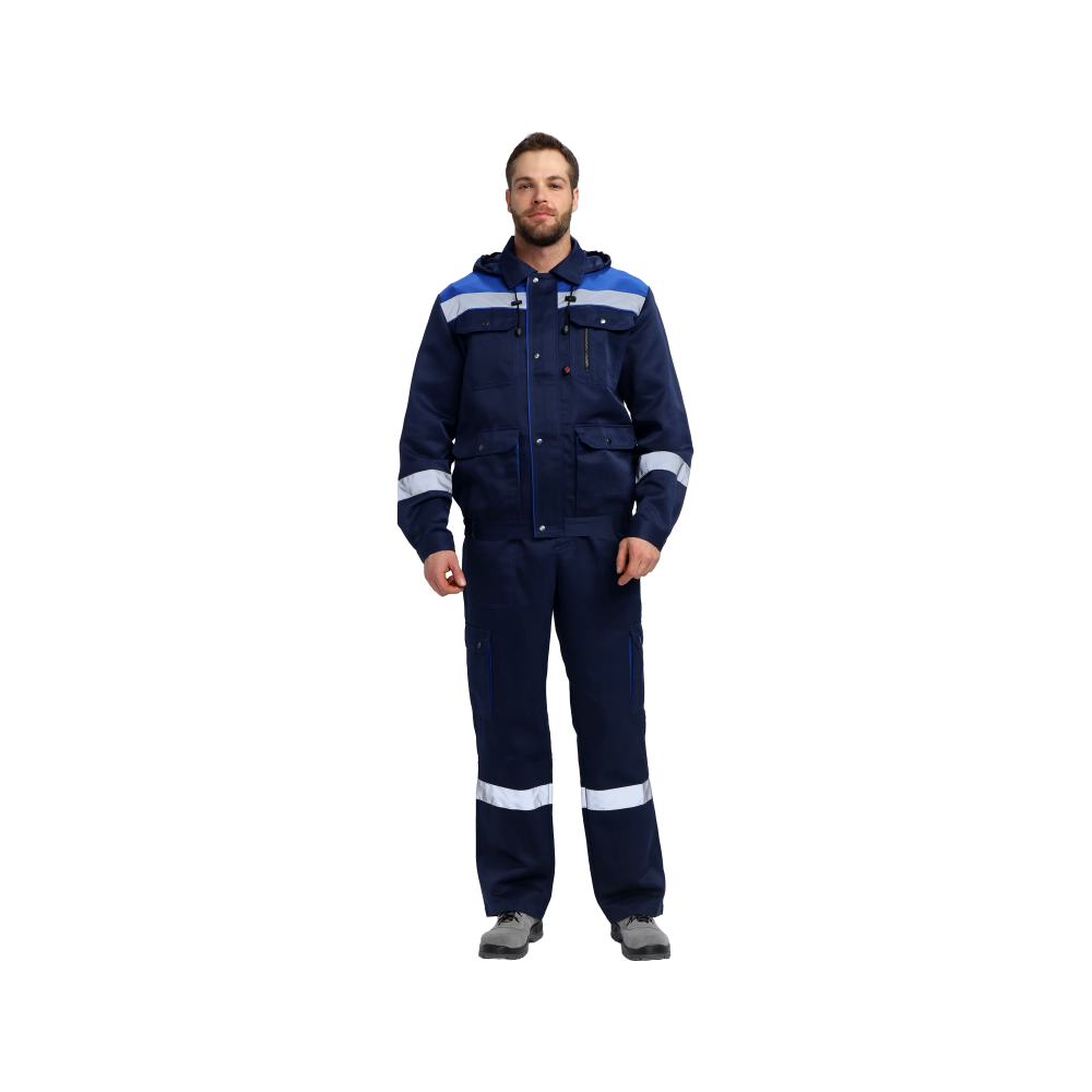 Костюм рабочий Титан-2, куртка+полукомбинезон, синий+василек, нестандартные размеры